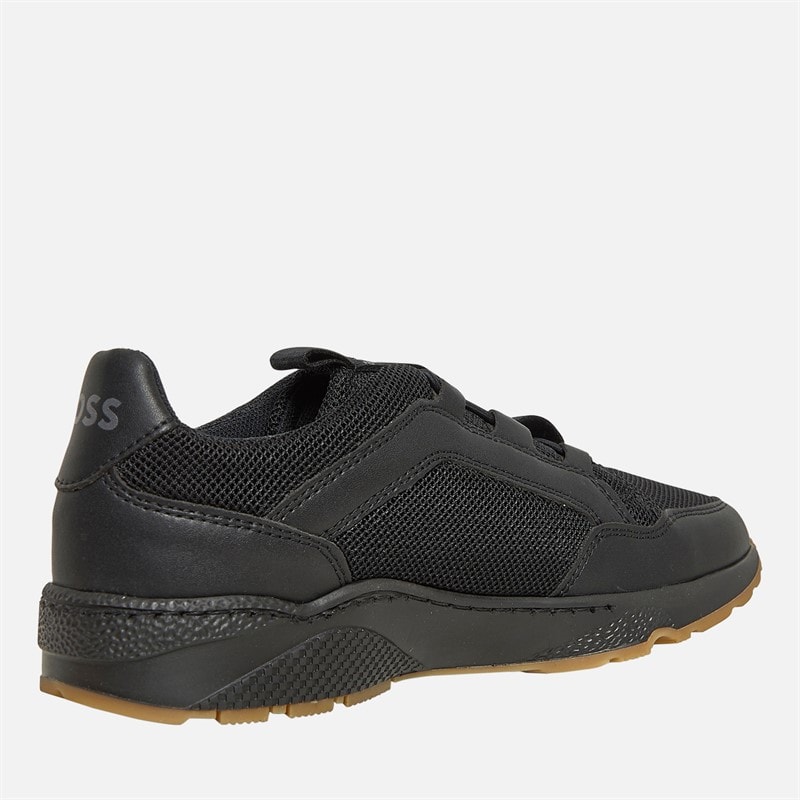 BOSS Junior Drenge Strikkede Logo Sneakers Sort - Billede 5
