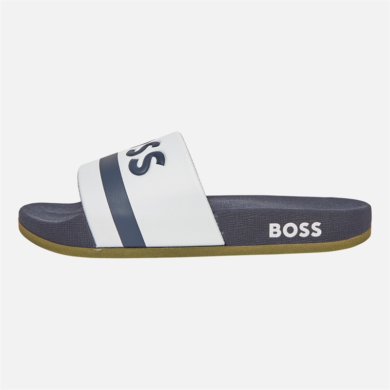 BOSS Junior Drenge Logo Stribe Badesandaler Hvid - Billede 2