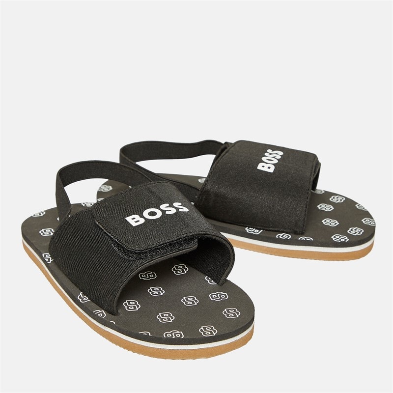BOSS Drenge Logo Sandaler med Elastik Sort 2 - Billede 1