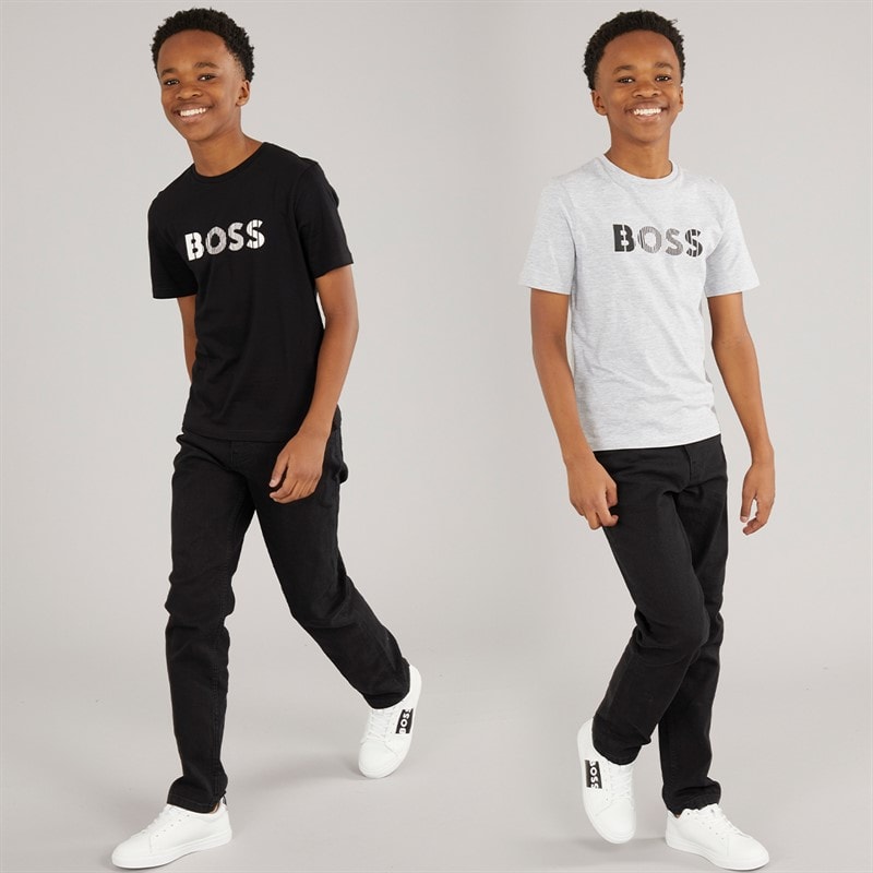 BOSS Drenge to pak t-shirt Sort/Grå - Billede 3
