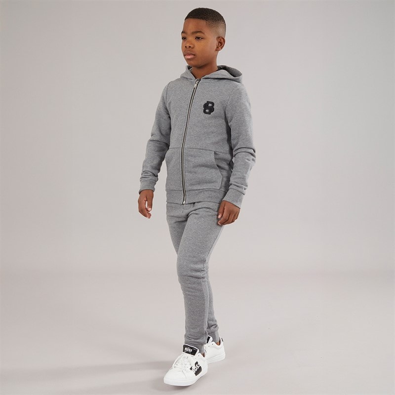 BOSS Drenge lynlås hættetrøje Heather Grey - Billede 4