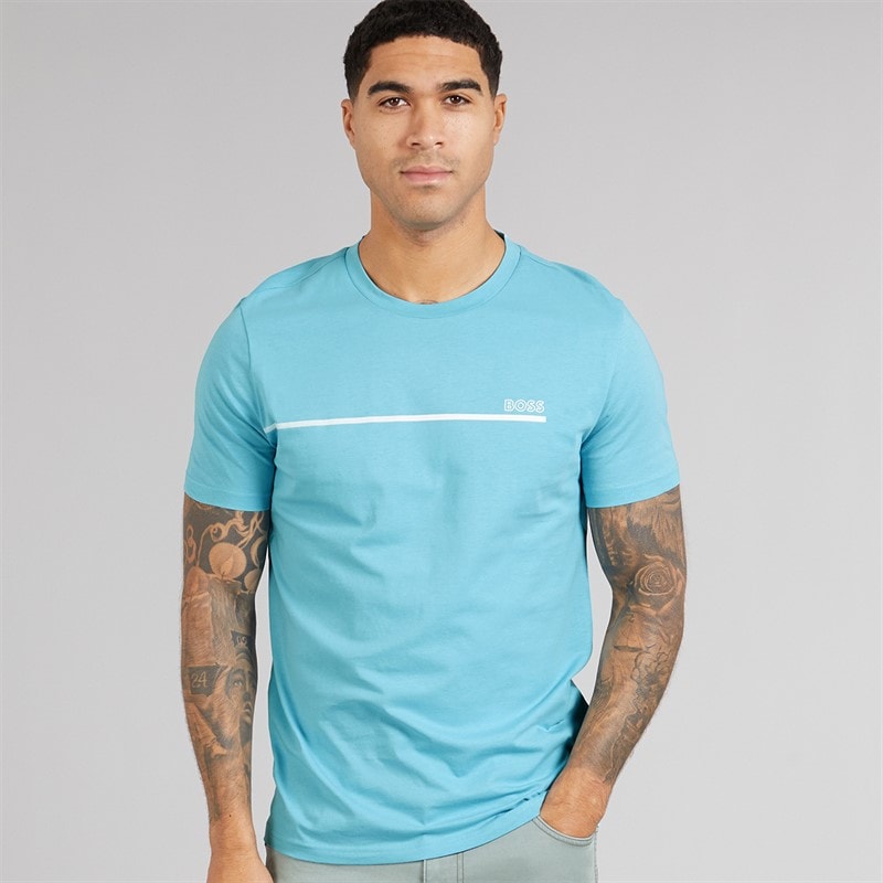 BOSS Herre Stormfisk T-shirt Light/Pastel Blue - Billede 1