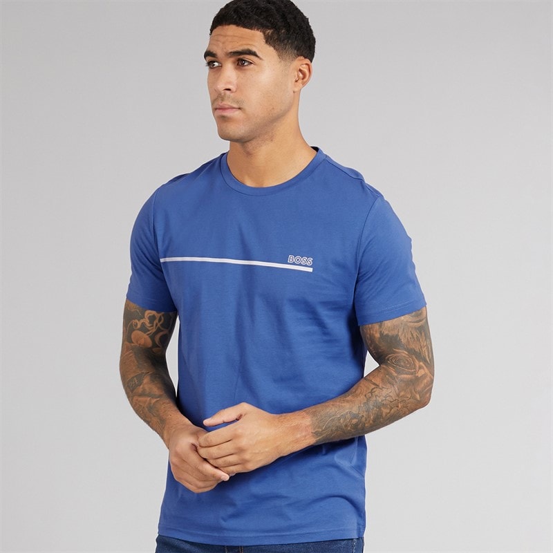 BOSS Herre Stormfisk T-shirt Open Blue - Billede 1
