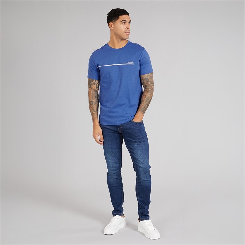 BOSS Herre Stormfisk T-shirt Open Blue - Billede 4