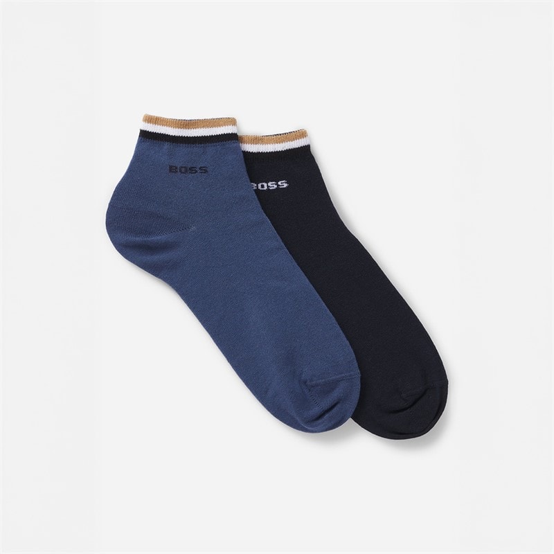 BOSS Herre to pak ankelstrømper Dark Blue - Billede 1