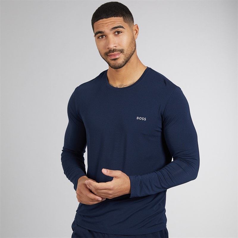 BOSS Herre pyjamastop med lange ærmer Dark Blue - Billede 1