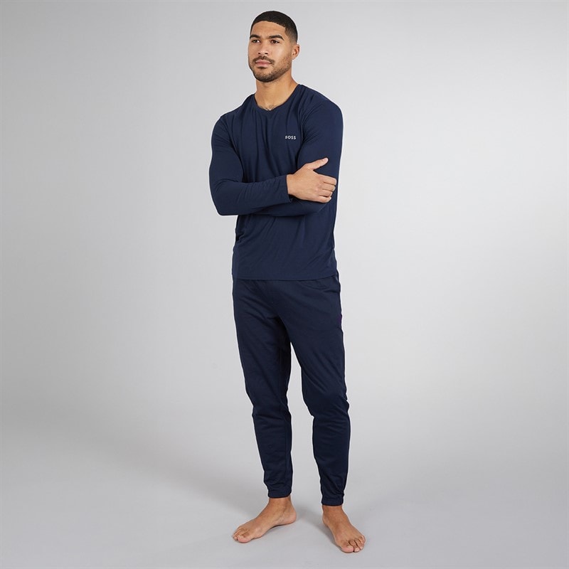 BOSS Herre pyjamastop med lange ærmer Dark Blue - Billede 4