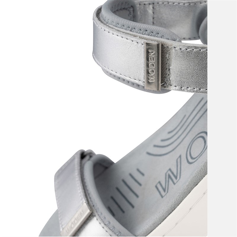 Woden Dame Line Metallic Sandaler 039 Sølv - Billede 4