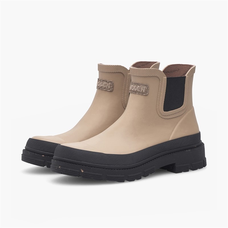 Woden Dame Liv Vandtætte Gummistøvler 852 Coffee Cream - Billede 3
