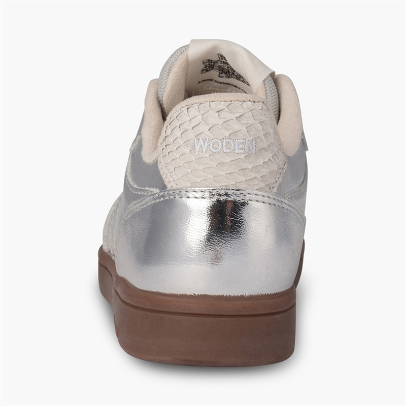 Woden Dame Bjork Læder Sneakers 039 Silver - Billede 3