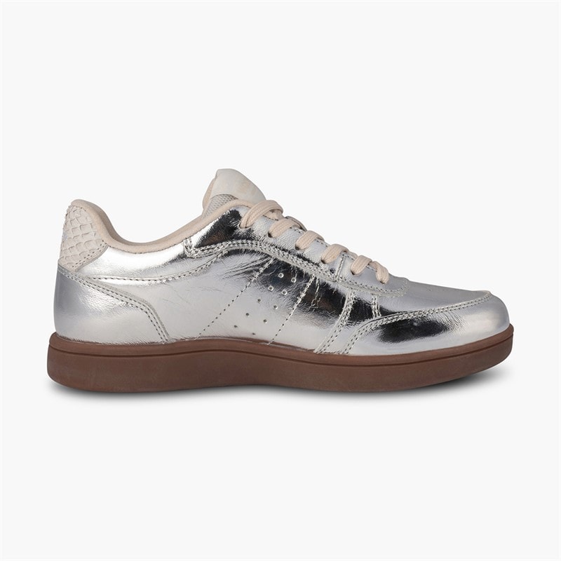 Woden Dame Bjork Læder Sneakers 039 Silver - Billede 4