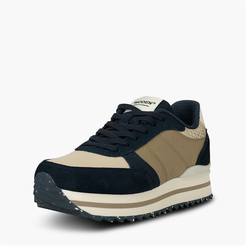 Woden Dame Ronja Plateau Sneakers 154 Navy Multi