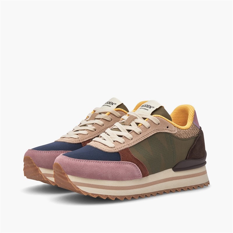 Woden Dame Ronja Plateau Sneakers 255 Dark Algae Multi - Billede 2