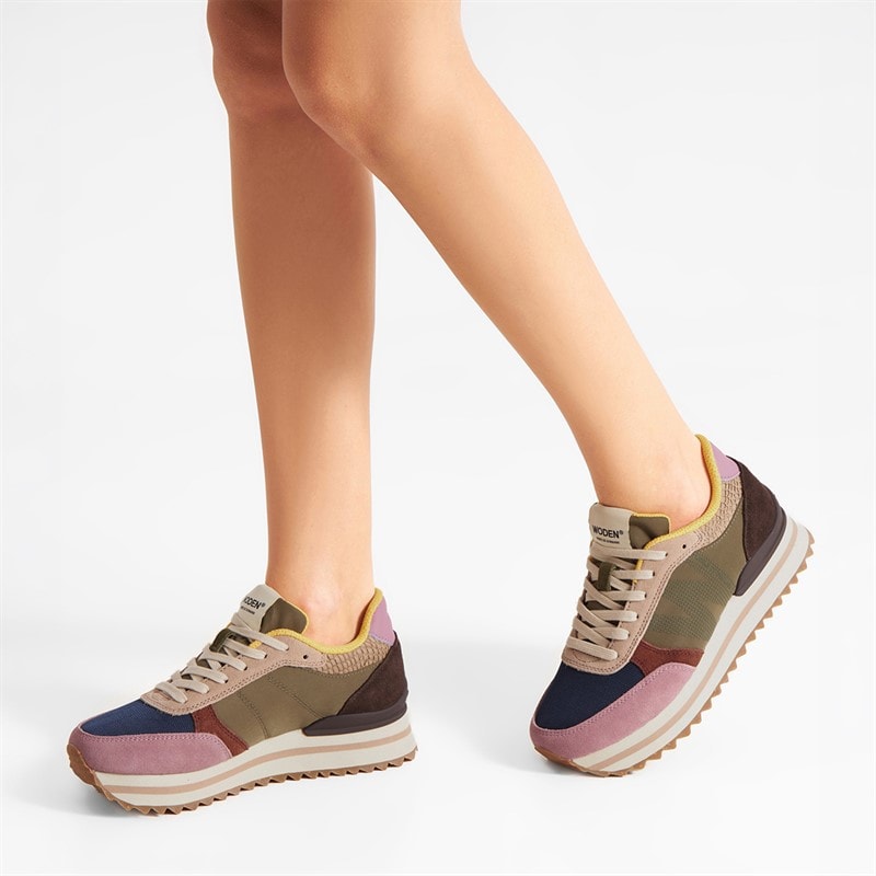 Woden Dame Ronja Plateau Sneakers 255 Dark Algae Multi - Billede 5