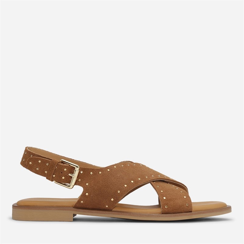 CPH Comfort Dame Kruis Klinknagels Sandaler Camel - Billede 1