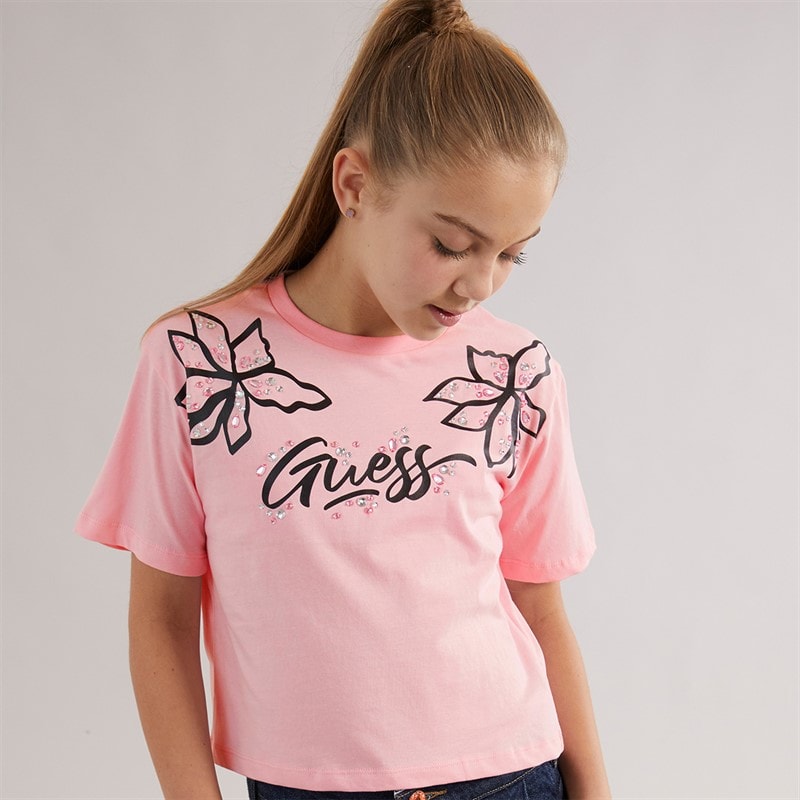 Guess Piger T-shirt Cotton Candy Pink - Billede 1
