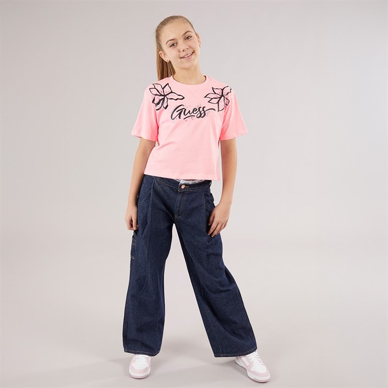 Guess Piger T-shirt Cotton Candy Pink - Billede 3