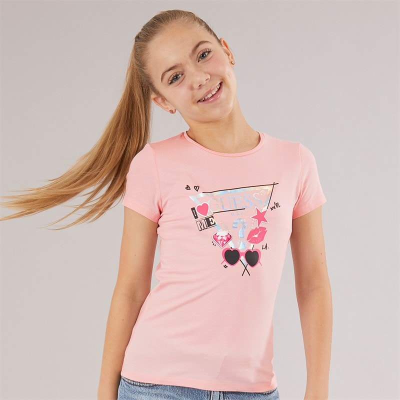Guess Piger T-shirt Cotton Candy Pink - Billede 1