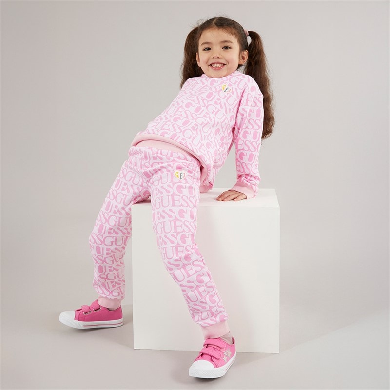 Guess Piger joggingbukser Logo Fuchsia - Billede 4