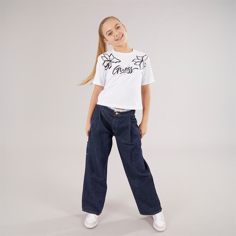 Guess Piger T-shirt Pure White - Billede 3