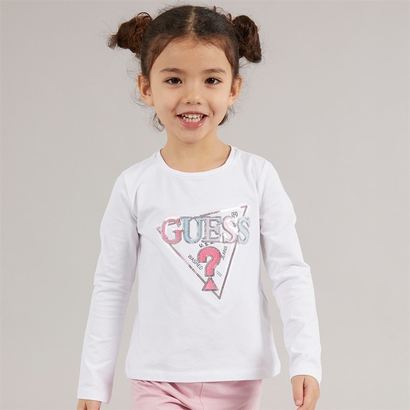Guess Piger langærmet t-shirt Pure White
