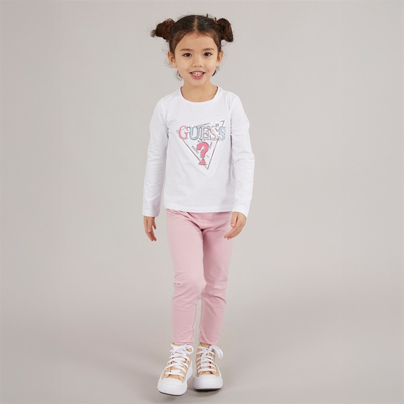 Guess Piger langærmet t-shirt Pure White - Billede 4