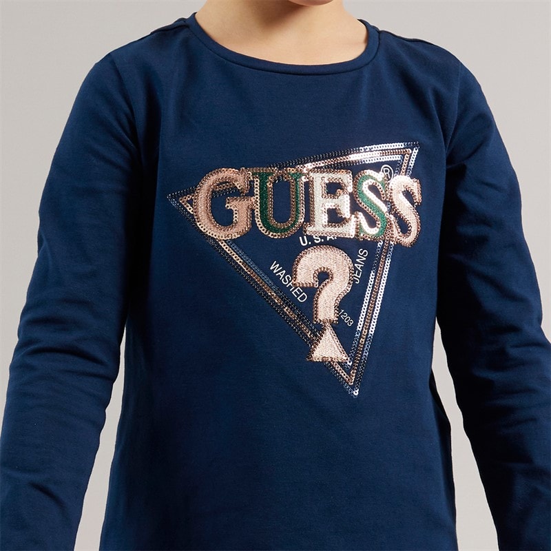 Guess Piger langærmet t-shirt Secret Blue - Billede 3