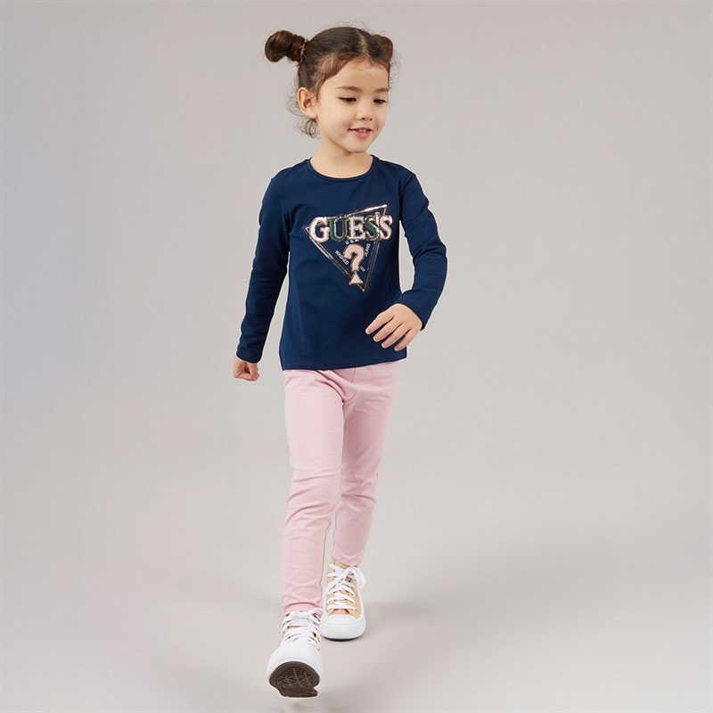 Guess Piger langærmet t-shirt Secret Blue - Billede 4