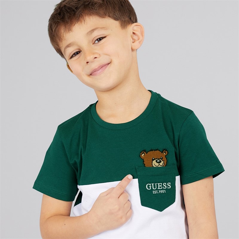 Guess Drenge T-shirt Throwback Green - Billede 3