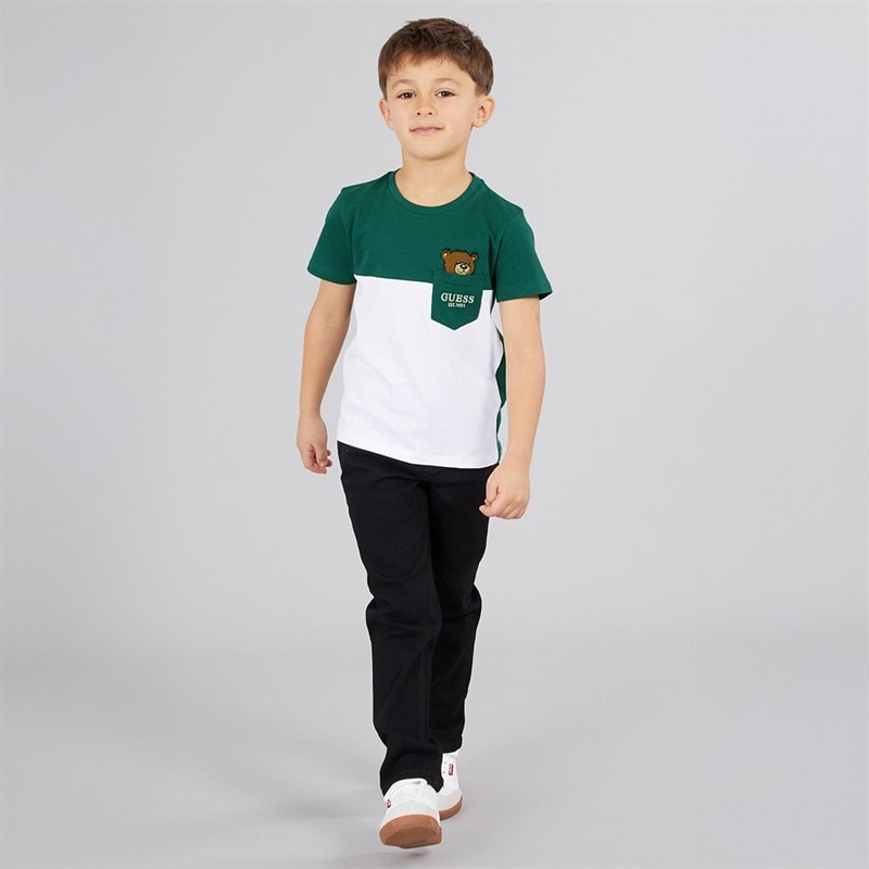 Guess Drenge T-shirt Throwback Green - Billede 4