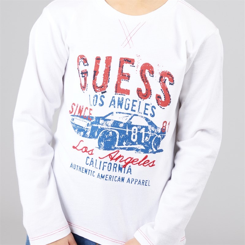 Guess Drenge langærmet T-shirt Pure White - Billede 3