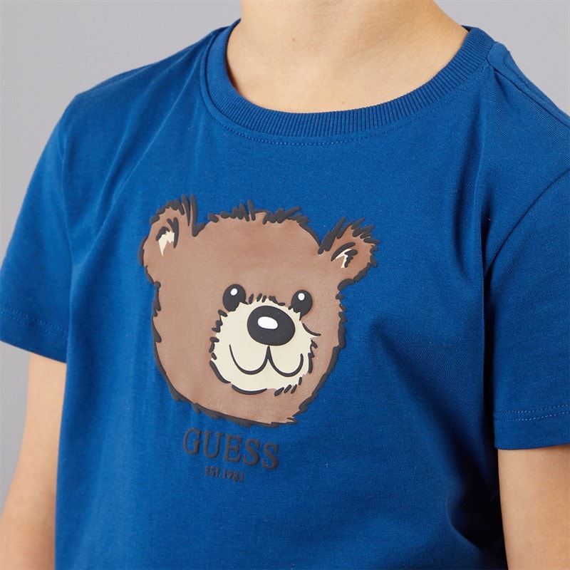 Guess Drenge T-shirt Blue Lily - Billede 3