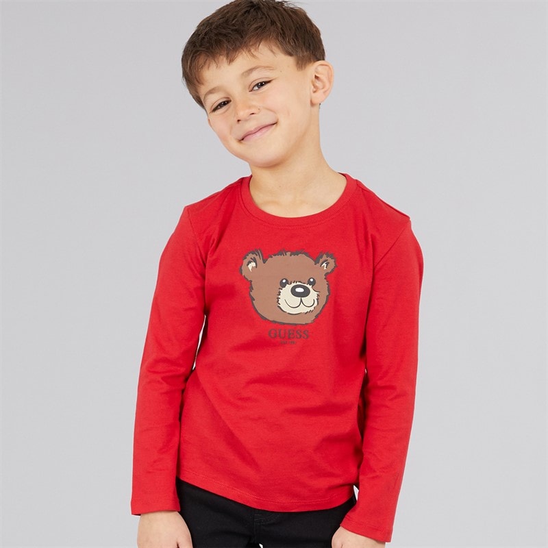 Guess Drenge langærmet T-shirt Spicy Red - Billede 1
