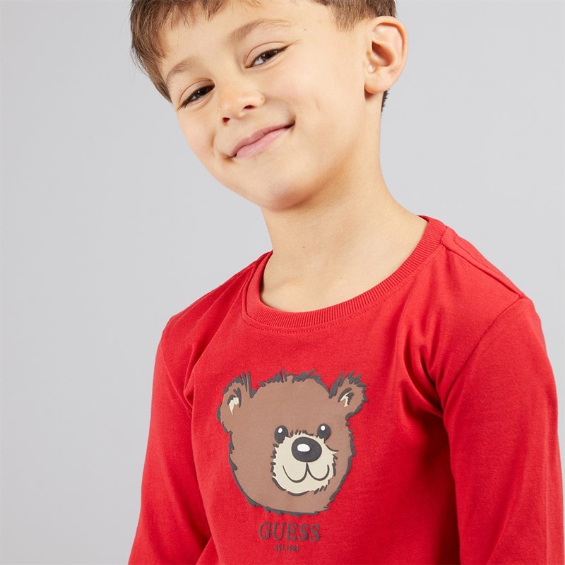 Guess Drenge langærmet T-shirt Spicy Red - Billede 3