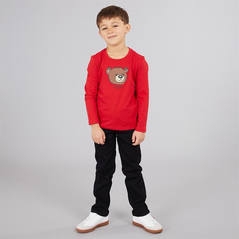 Guess Drenge langærmet T-shirt Spicy Red - Billede 4