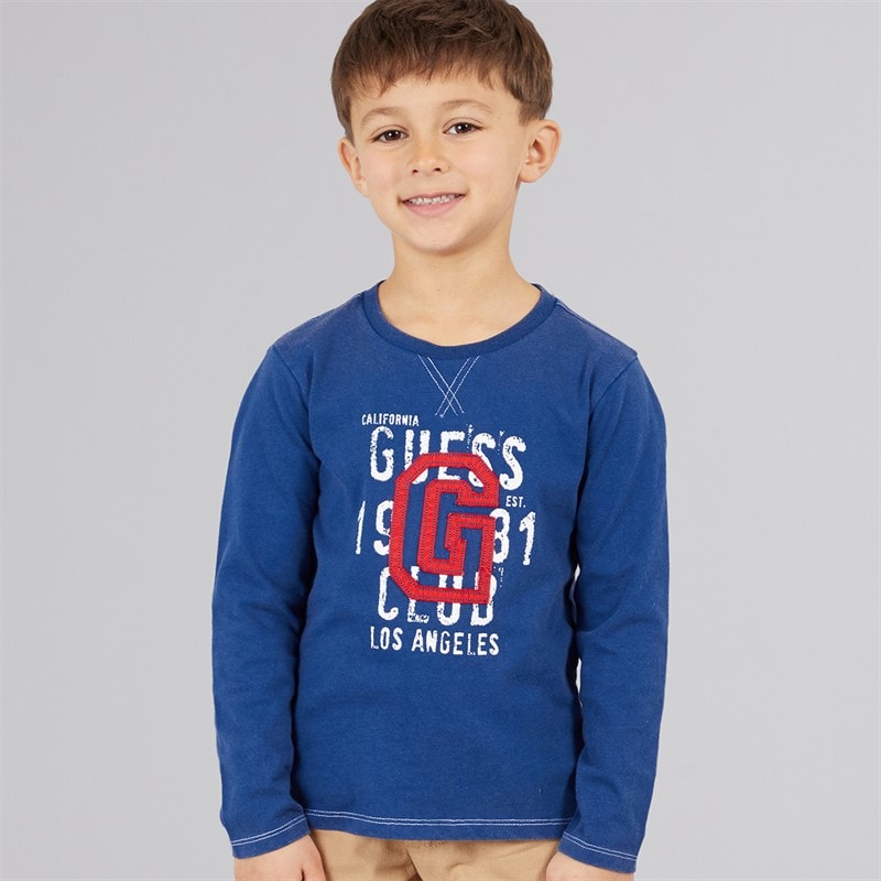 Guess Drenge T-shirt Blue Lily - Billede 1