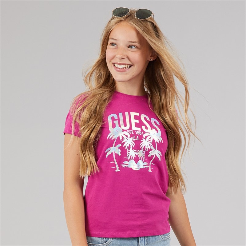 Guess Piger T-shirt Purple Dragonfruit