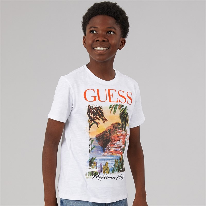 Guess Drenge T-shirt Pure White - Billede 3