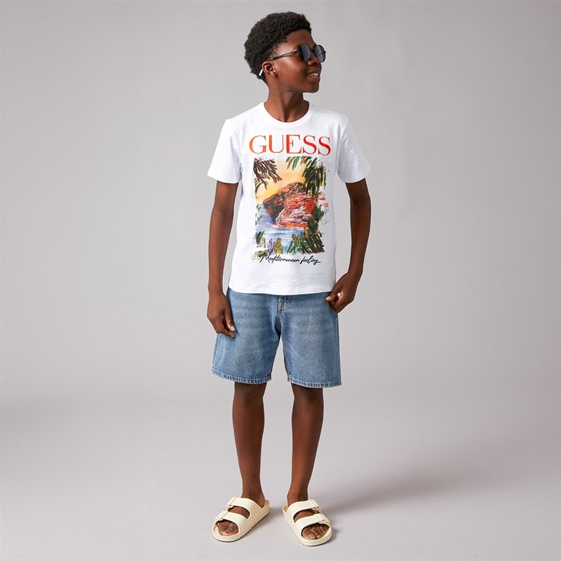 Guess Drenge T-shirt Pure White - Billede 4
