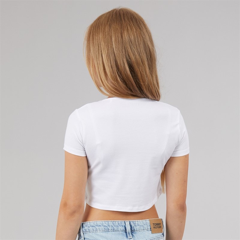 Guess Piger Afgrøde T-shirt Pure White - Billede 2