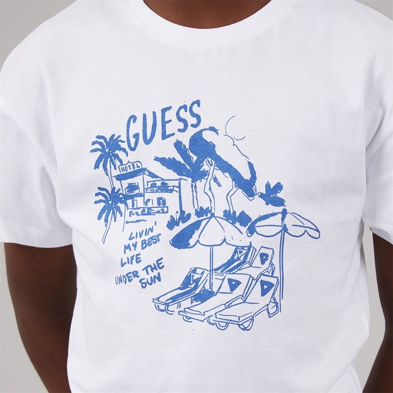 Guess Drenge T-shirt Pure White - Billede 3