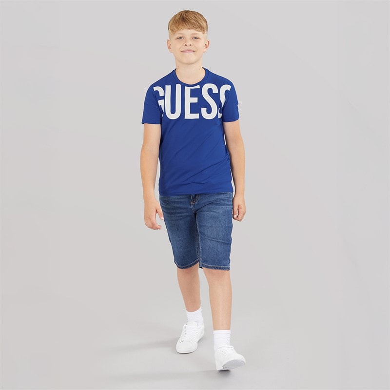 Guess Drenge Minime T-shirt Florescent Blue - Billede 4