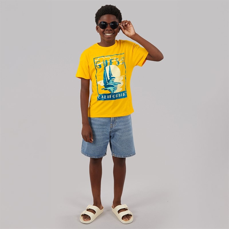 Guess Drenge T-shirt Rich Yellow - Billede 4