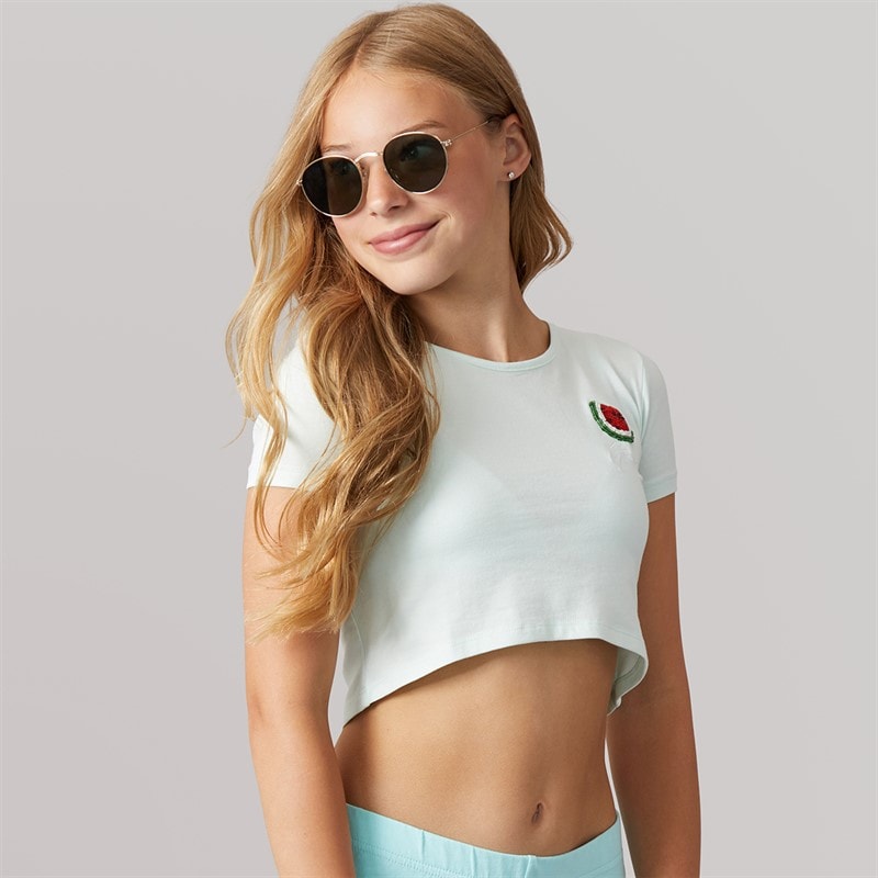 Guess Piger Afgrøde T-shirt Peaceful Green