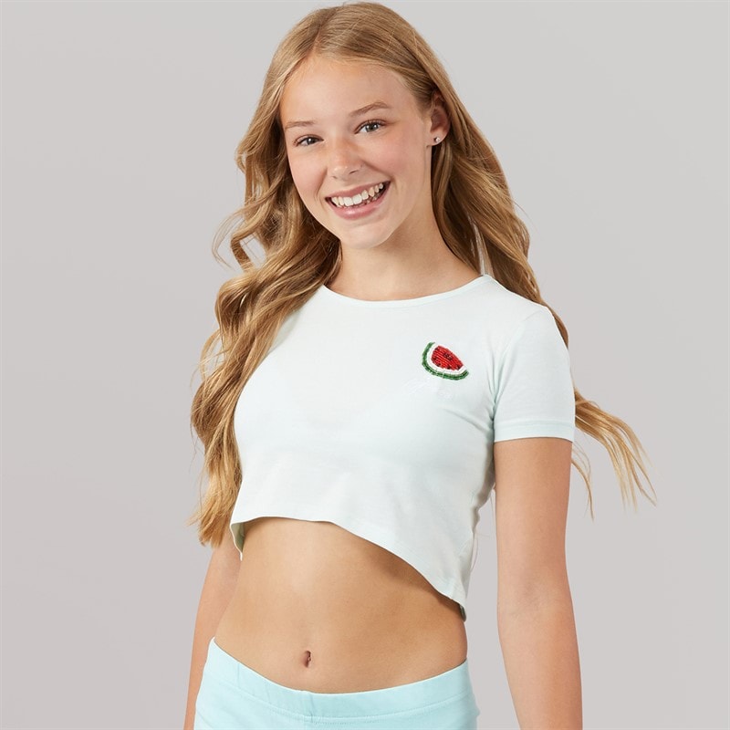 Guess Piger Afgrøde T-shirt Peaceful Green - Billede 3