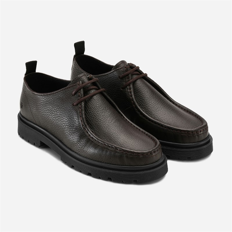Playboy Footwear Herre alain snørestøvler - Dark Brown tumbled leather