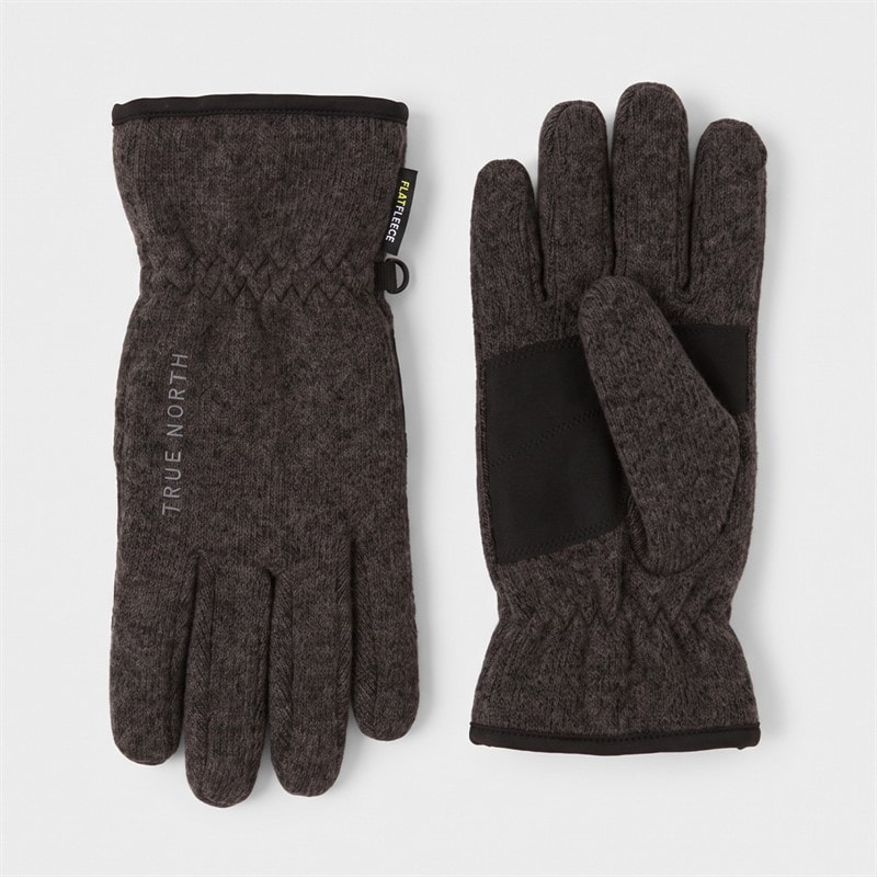 True North Børn flatfleece handsker - Black Melange