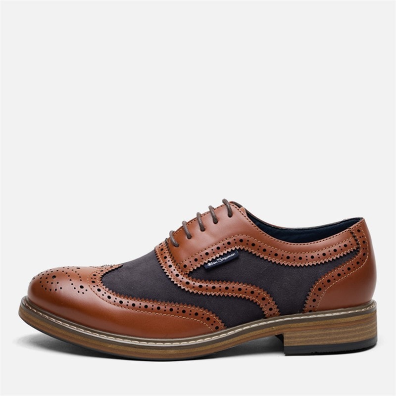 Ben Sherman Herre terrence oxford brogue sko - Tan Burnish/Marineblå
