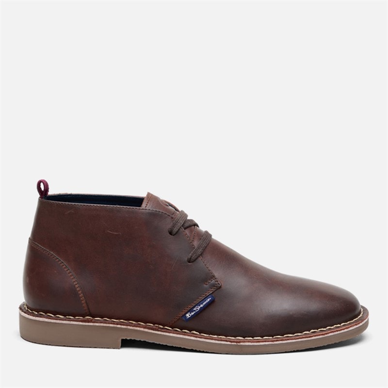 Ben Sherman Herre hemmings læder ørkenstøvler - Brown Leather