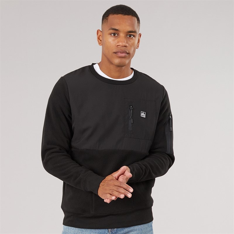 Brave Soul Herre spartan sweatshirt - Jet Black/Jet Black